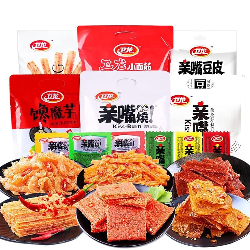 Weilong Spicy Bar Gift Bag 22/43/64 bags,Spicy snacks，Snack Gifts,casual snacks, hot bar gift bag Konjak, Weilong big gluten kiss and burn, delicious food (43 bags) 113365693