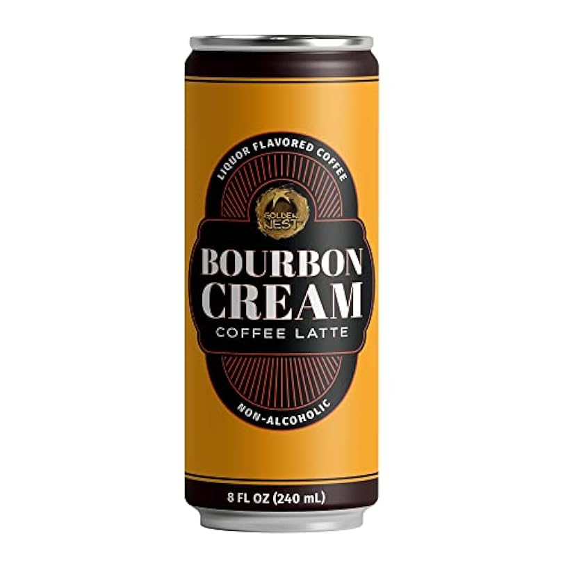 Golden Nest Liquor-Flavored Coffee Latte Ready to Drink Liquor-Inspired Non-Alcoholic Creamy Beverage All Natural No Preservatives 8 Fl Oz Can Bourbon Cream Pack of 12 152283082