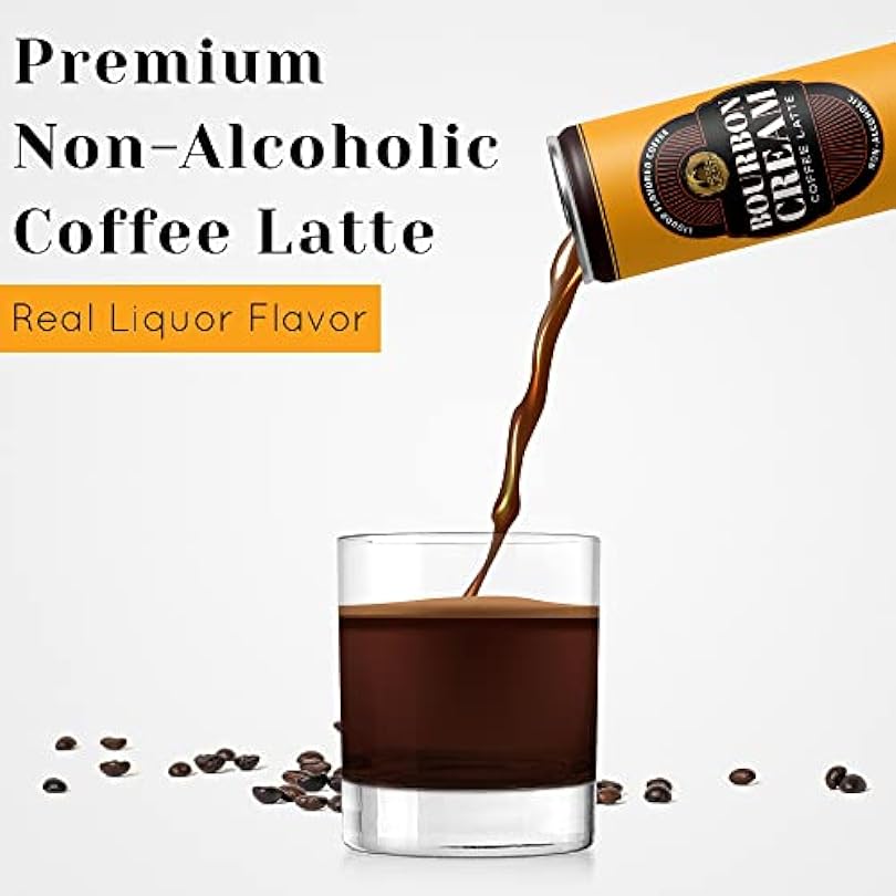 Golden Nest Liquor-Flavored Coffee Latte Ready to Drink Liquor-Inspired Non-Alcoholic Creamy Beverage All Natural No Preservatives 8 Fl Oz Can Bourbon Cream Pack of 12 152283082