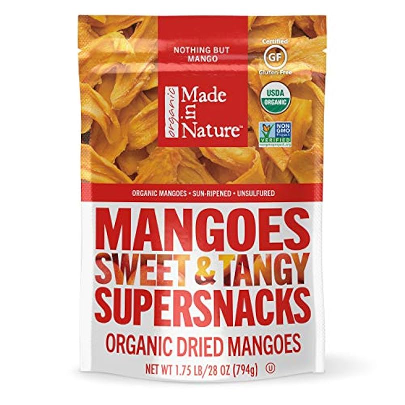 Made in Nature Organic Dried Fruit, Mangoes, 28oz Bag – Non-GMO, Unsulfured Vegan Snack 173354154