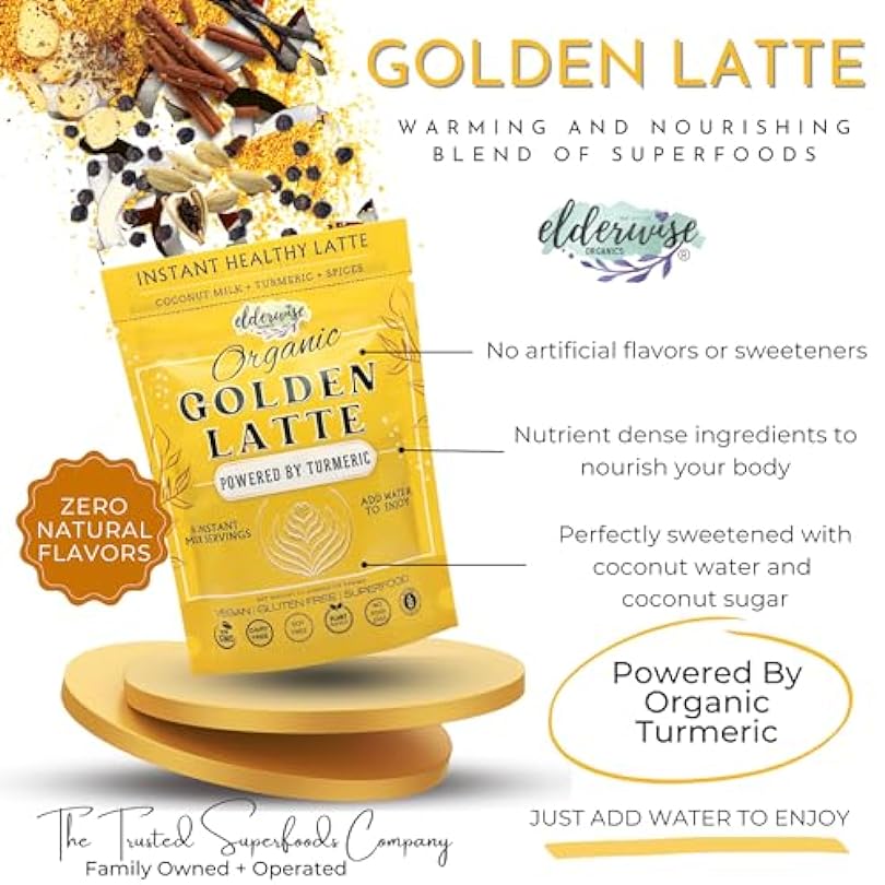 Golden Latte | Powered with Turmeric | Freeze Dried Instant Beverage | No Caffeine | Coffee Alternative 177991606