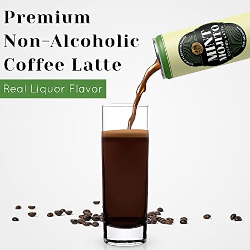 Golden Nest Liquor-Flavored Coffee Latte Ready to Drink Liquor-Inspired Non-Alcoholic Creamy Beverage All Natural No Preservatives 8 Fl Oz Can Mint Mojito Pack of 12 178072528