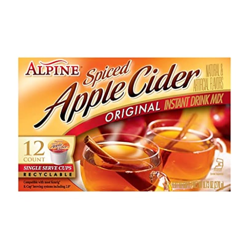 Alpine Original Spiced Apple Cider Instant Drink Mix, Single Serve K-Cups, 12 CT (Pack of 6) 181431589