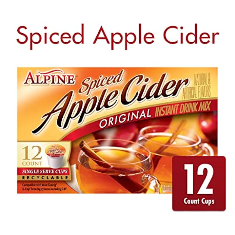 Alpine Original Spiced Apple Cider Instant Drink Mix, Single Serve K-Cups, 12 CT (Pack of 6) 181431589