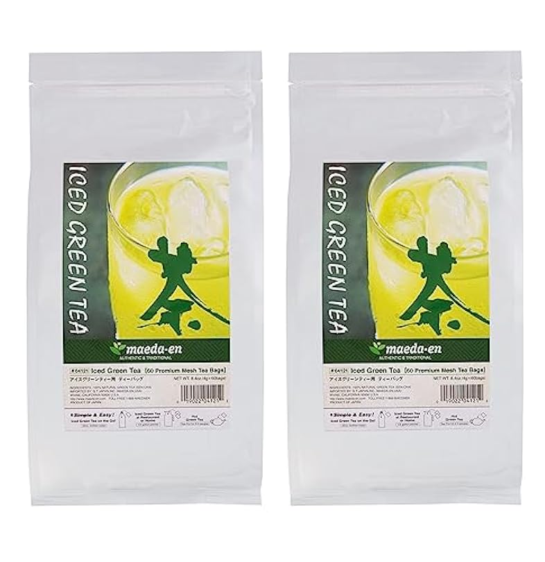 MAEDA-EN Iced Green Tea Bulk 120 Tea Bags Premium Japanese Origin Individually Wrapped Mesh Loose Teabag 04121 2pk 186709340