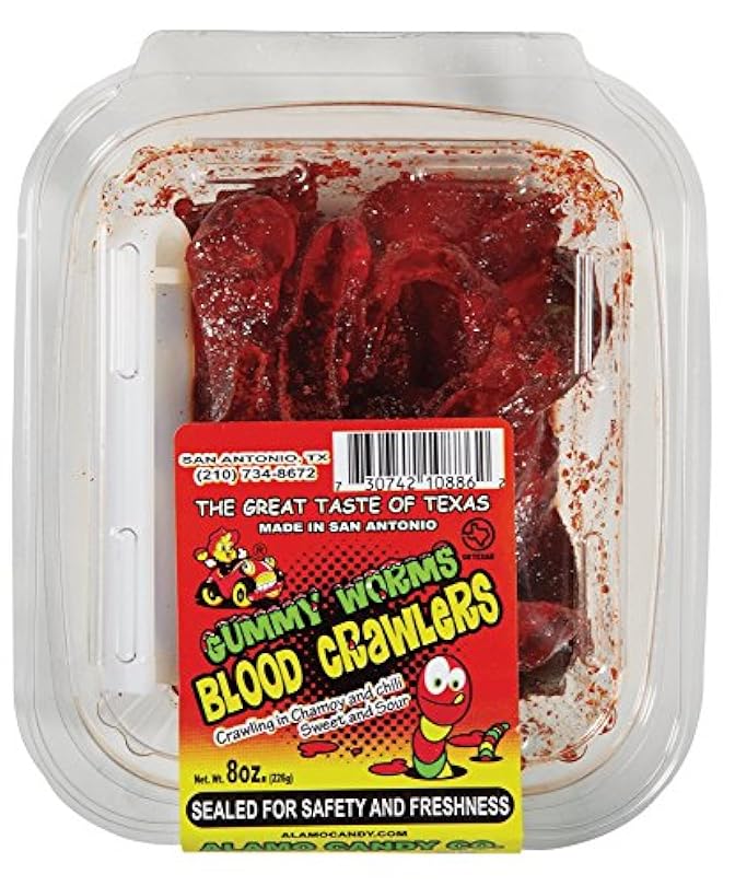 Alamo Candy Gummi Worm Blood Crawler , 1 Count (SUGAR CANDY - ETHNIC) 186764531