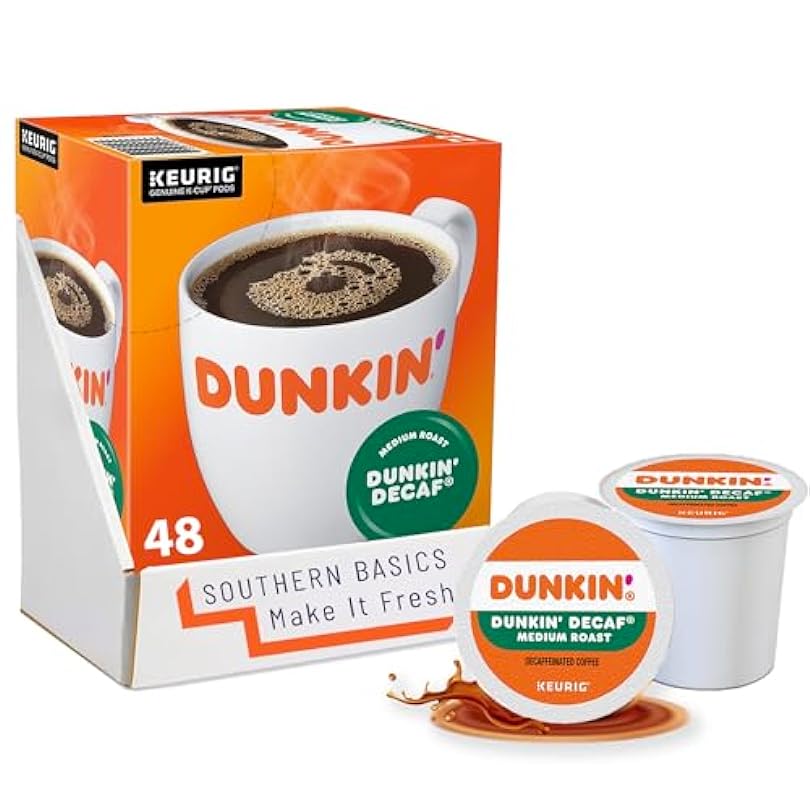 Dunkin Donuts Decaf Original Flavor Coffee K-Cups For Keurig K Cup Brewers, Packaging May Vary (48 Count) 186800185