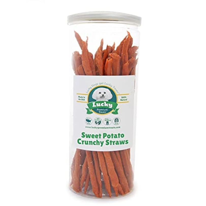Lucky Premium Treats Sweet Potato Crunchy Straws - 7oz Jar 198449947