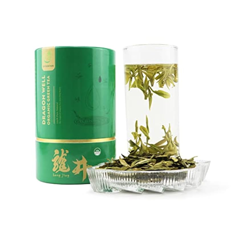 EFOOFAN USDA Certified Organic Longjing Green Tea, Buds Leaves Hand-Picked, Authentic Chinese Dragon Well Loose Leaf Tea, Premium and Edible 203580328