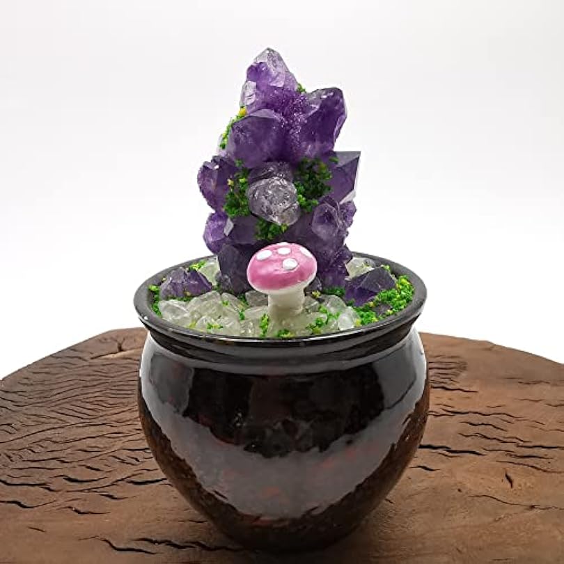 0.445Kg Natural Dream Amethyst Cluster Bonsai Carved Crystal Decorate/Healing 236503903