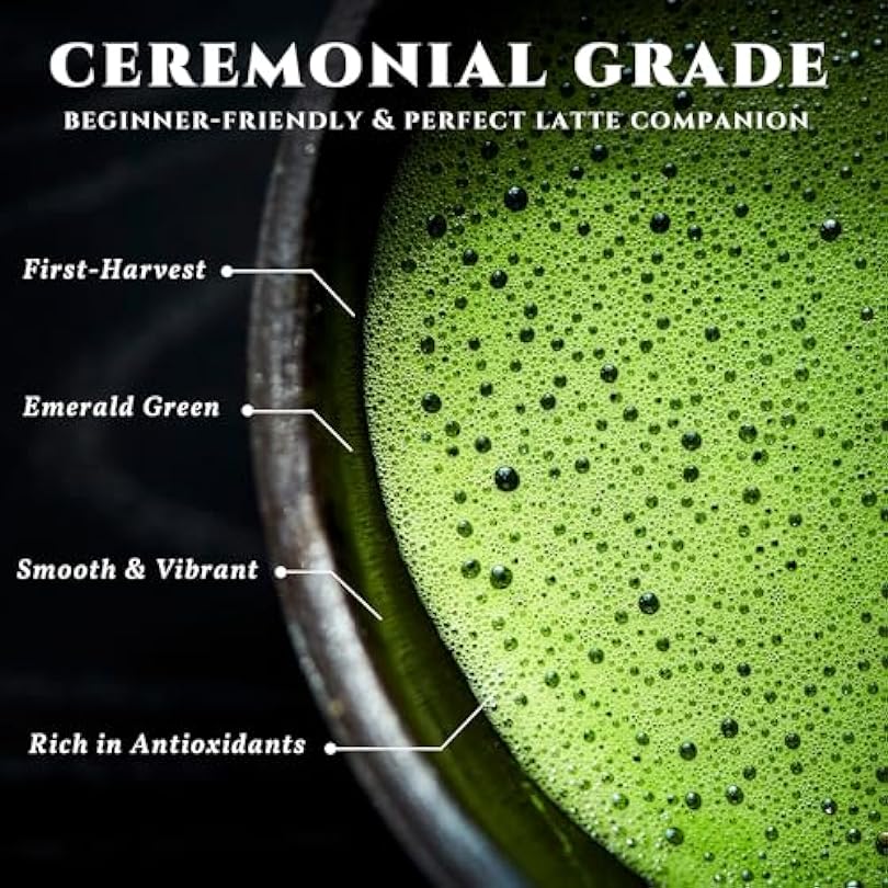 YMORD Ceremonial Grade Matcha Powder - Organic Green Tea Power Premium Latte 100% Pure First Harvest USDA Sugar Free 60g / 2.12oz 240127724