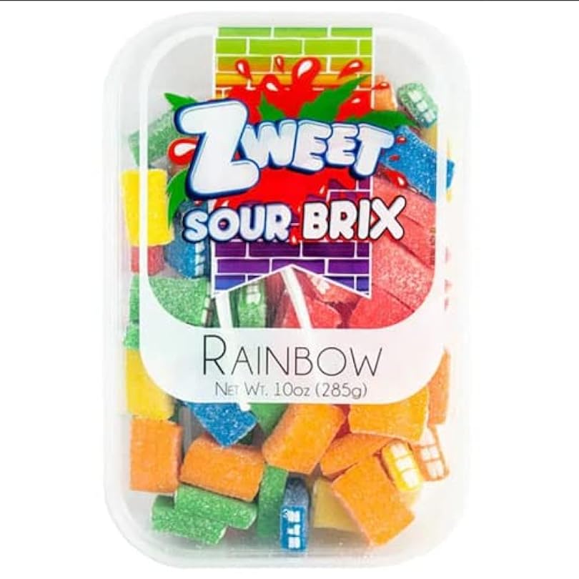 Zweet Sour Brix Rainbow Candy, Sour Rainbow Brix, Licorice Bricks – Sour Licorice, Sour Kosher Candy, Halal Candy 10 Ounces Each 244517135