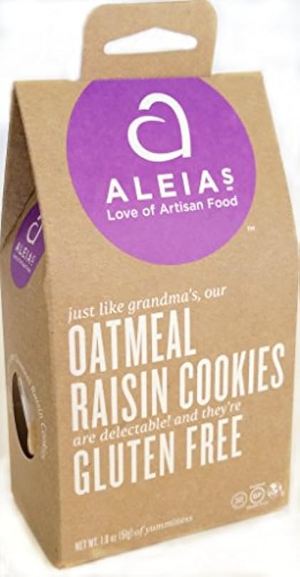 Aleai's Gluten Free Snack Pack Cookies, Oatmeal Raisin Cookiess, 1.8 Oz [6 Pack] 246509178