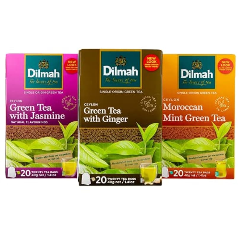 Dilmah Ceylon Green Tea (Flavoured Pack - Ginger, Jasmine, Moroccan Mint) 272321285