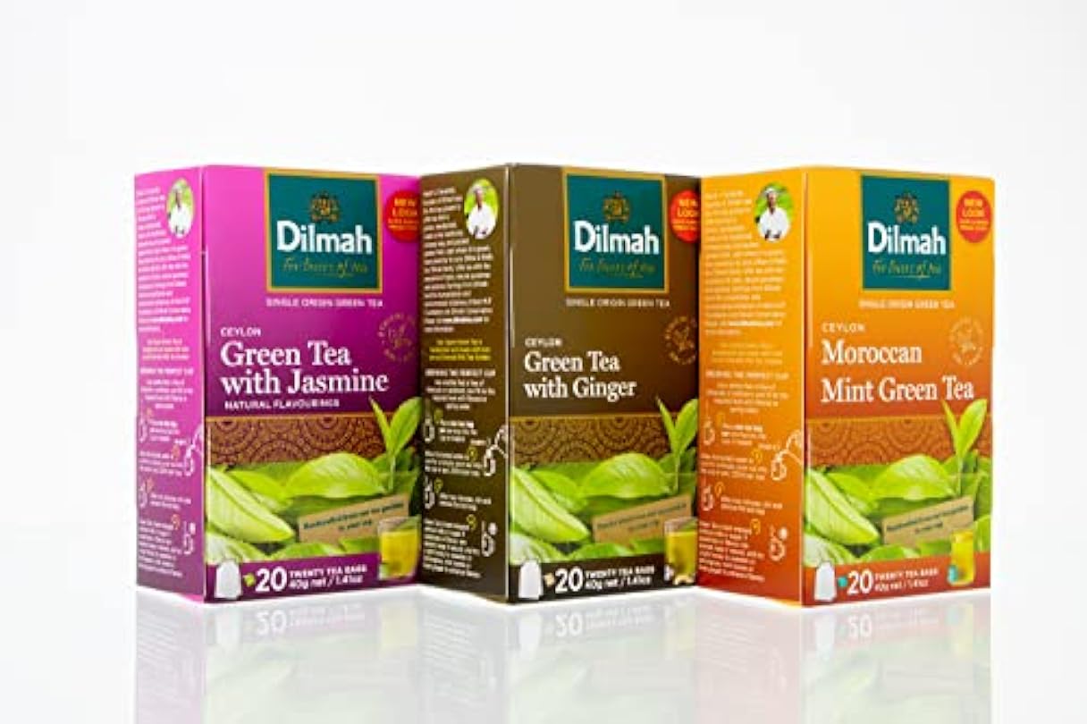 Dilmah Ceylon Green Tea (Flavoured Pack - Ginger, Jasmine, Moroccan Mint) 272321285