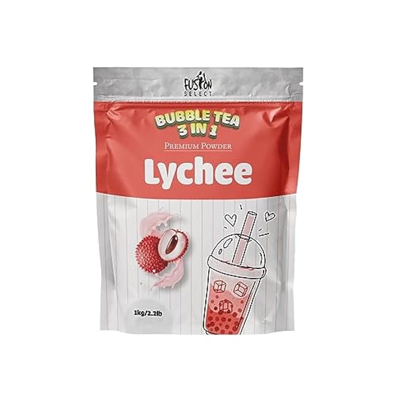 Fusion Select 2.2lb Lychee Tea Powder Flavored-3-in-1 Drink with Cream & Sugar - Instant Pre-Mixed Beverage for Hot or Cold Blends Yummy Frappes Bubble Boba 330450198