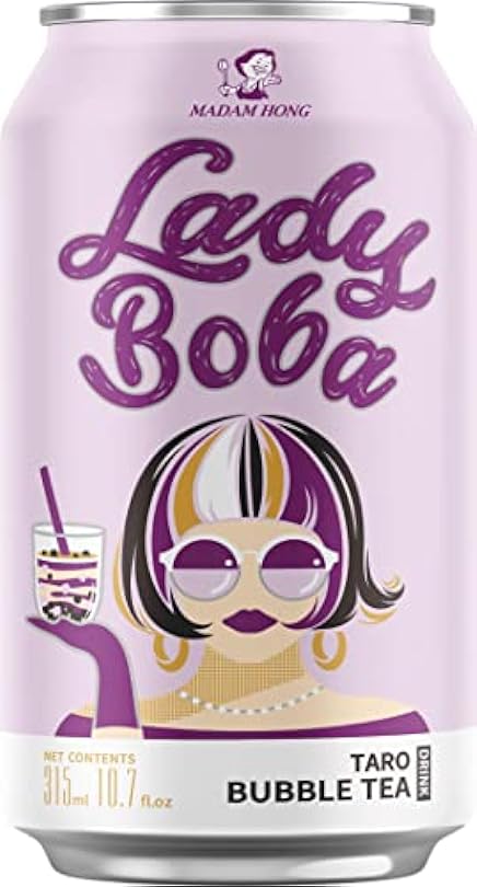 Pack of 24 Lady Boba Cans. Milk Bubble Tea with Pearls in a Can 10.7oz/can Thank You Card. Choose One from Variety Flavors 340022330