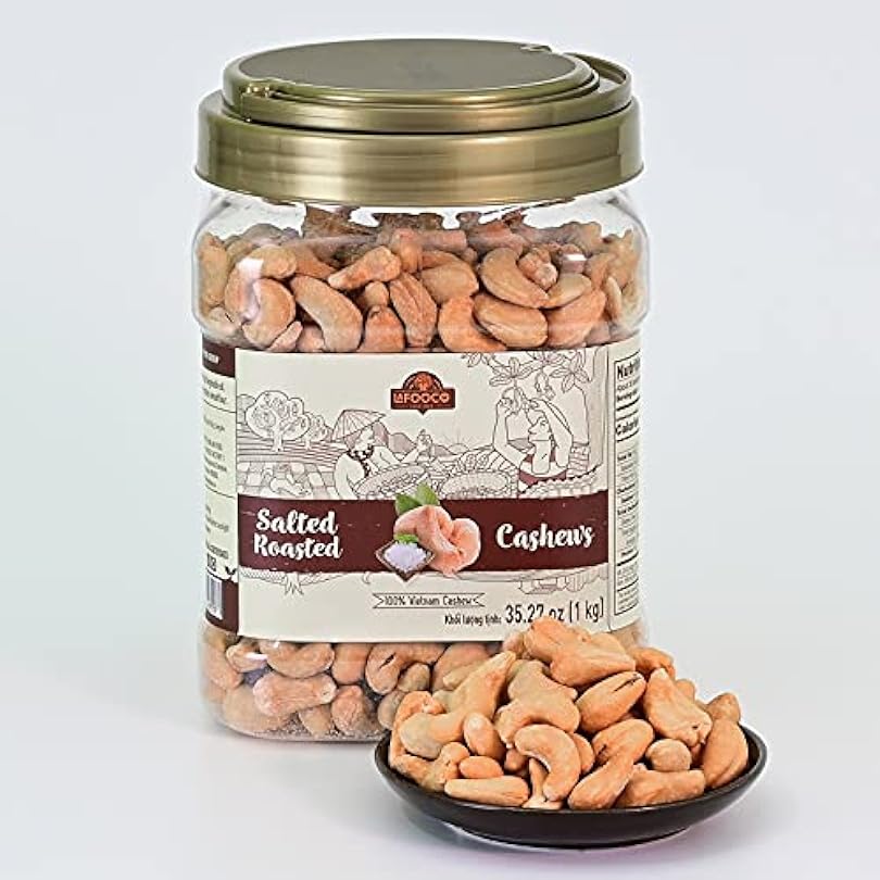 LAFOOCO Salted Roasted Cashews Premium Vegan Snacks Rich in Nutrients Protein Fiber Vitamins Great Gift for Friend Grandparent on Any Celebration Birthdays Coupon 35.27 oz 342747182