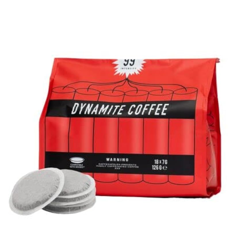 Dynamite Coffee Pads- 18 Pads For Senseo Type Coffee Makers - 99 Intensity -Strongest European Coffee Pad 350134093
