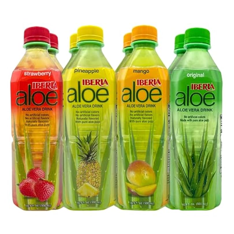 Iberia Aloe Vera Drink with Pulp 9.5 fl oz, Original (Pack of 6) + Mango (Pack of 6) 410451229