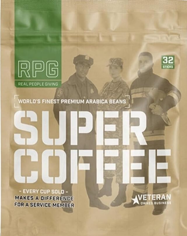 RPG Super Coffee Blend - 32 Sachets - Instant Coffee Packets Single Serve Packets Medium Dark Roast Flavor Instant Coffee Singles Individually Packaged Micro Ground 486004997