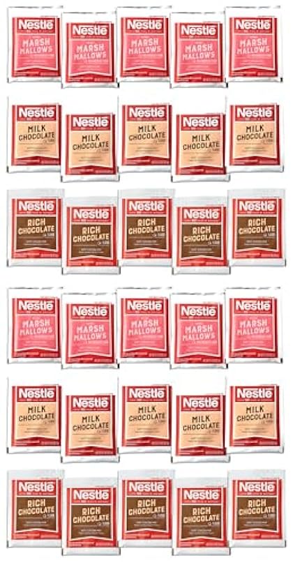 Nestle Hot Chocolate Packets Variety Pack – Milk Chocolate, Rich Chocolate, and Mini Marshmallows Hot Cocoa Packets Individual Servings (30 Pack) 488190950
