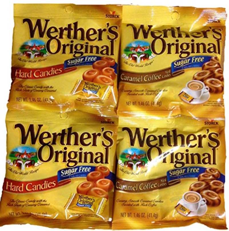 Werther's Original Sugar-Free Candies Bundle - 4 Items: Hard Candies and Caramel Coffee Hard Candies 520711906