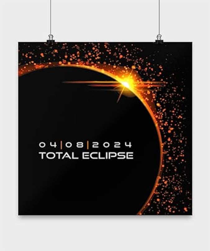 2024 Eclipse Poster Wall Art Total Solar Souvenir Memento 16x16 Inches 520932180