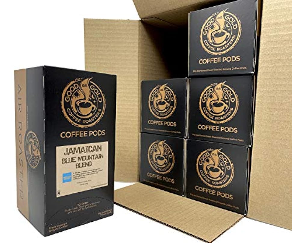 BLUE MOUNTAIN COFFEE PODS, JAMAICAN BLEND - Good As Gold Coffee Roasters - (1 case = 6 / 18ct Jamaican Blue Mountain Blend Pods) 542198510