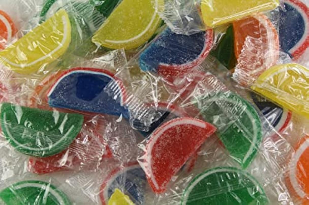 Assorted Jelly Fruit Slices Gummy Candy - 8 Ounce - Kosher Vegan Gluten Free Original Old Fashioned Individually Wrapped 542264257