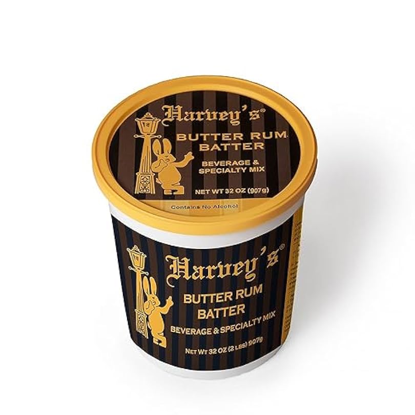 Harvey's Hot Butter Rum Batter Brown Sugar, Nutmeg, Cinnamon Spiced Hot Toddy Mix 32 Oz Tub 567812195