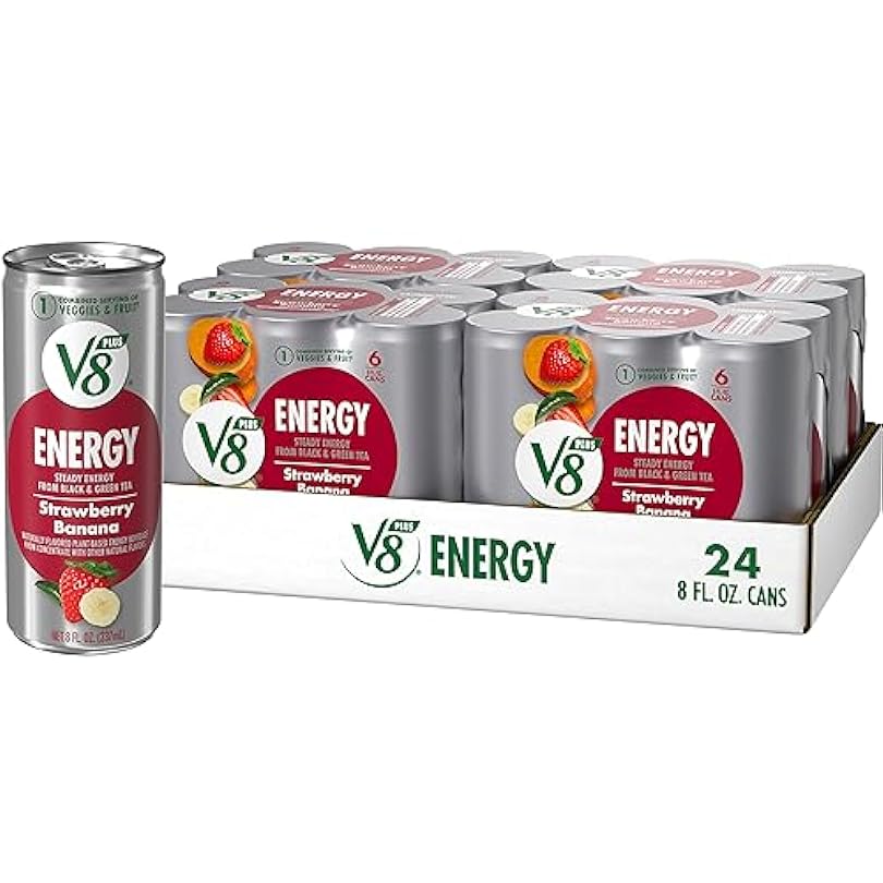 V8 +ENERGY Strawberry Banana Energy Drink, 8 fl oz Can (4 Packs of 6 Cans) 569218678