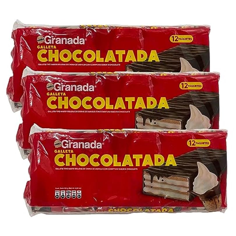 GRANADA - Vanilla Wafers Covered With Chocolate 252g - Pack of 3 571023749