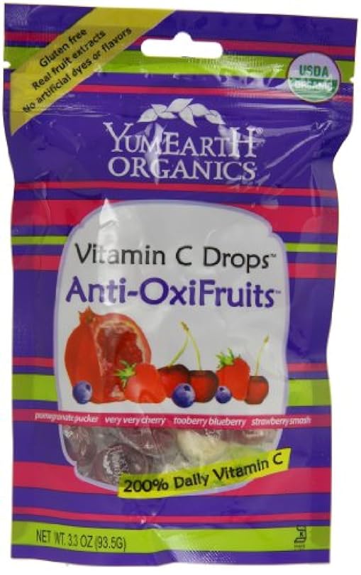 Yummy Earth Prganics Vitamin C Drops Anti Oxifruits, 3.30 Oz (Pack of 6) 594580233