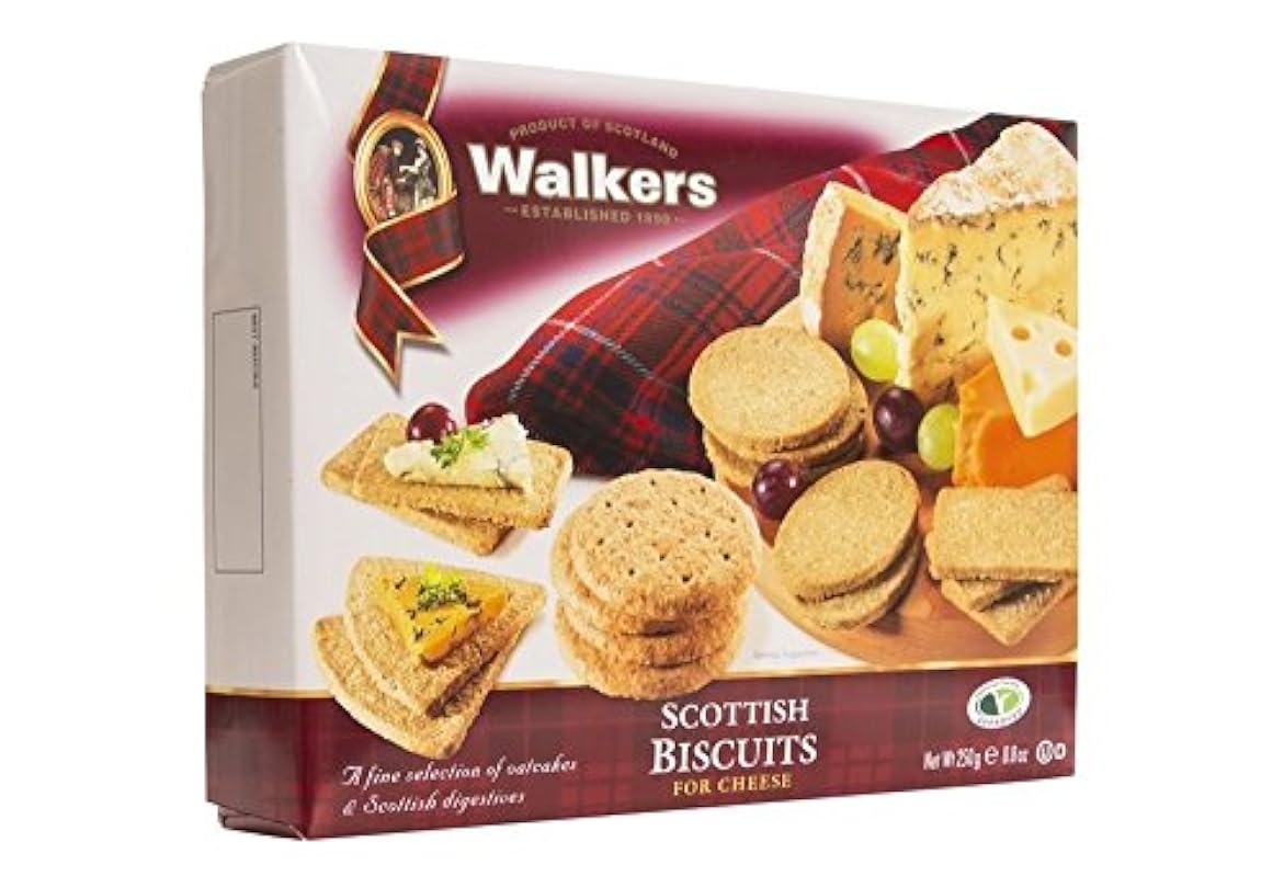 Walker's Shortbread Assorted Oat Crackers, Scottish Biscuits for Cheese, 8.8 Oz Box 611742201