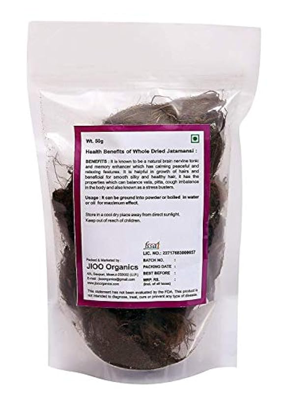 { pack of 3 } Jioo Organics Whole Dried Jatamansi and Musk Root, Spikenard (50 g) 621566232