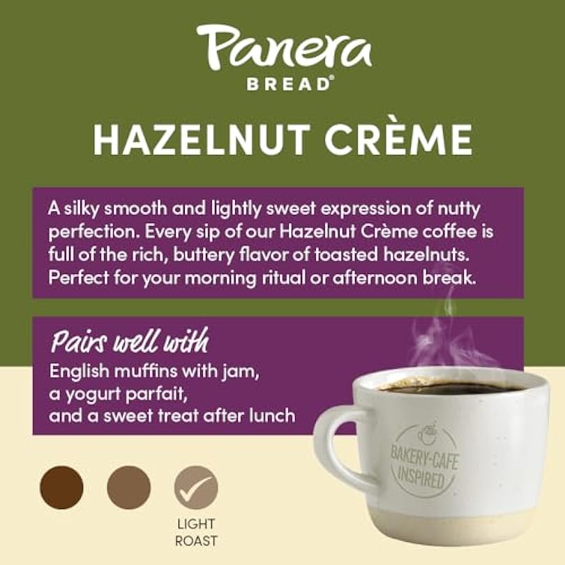 Panera Hazelnut Crème, Ground Coffee, Flavored Coffee, Bagged 12oz, Pack of 6 632883725