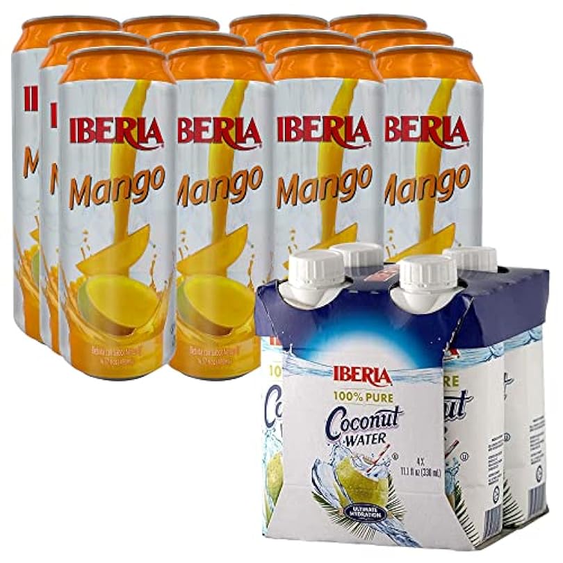 Iberia Watermelon Juice Drink, 16.57 Fl Oz (Pack of 12) + Iberia 100% Natural Coconut Water 11.1 Oz (Pack Of 4) 641443750