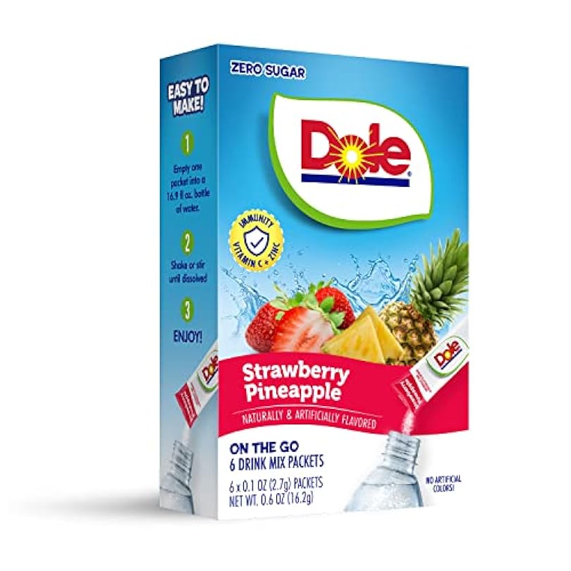 Juicy Mixes Strawberry Pineapple Dole- Powder Drink Mix - Sugar Free & Delicious, Makes 72 Flavored Water Beverages 651348862