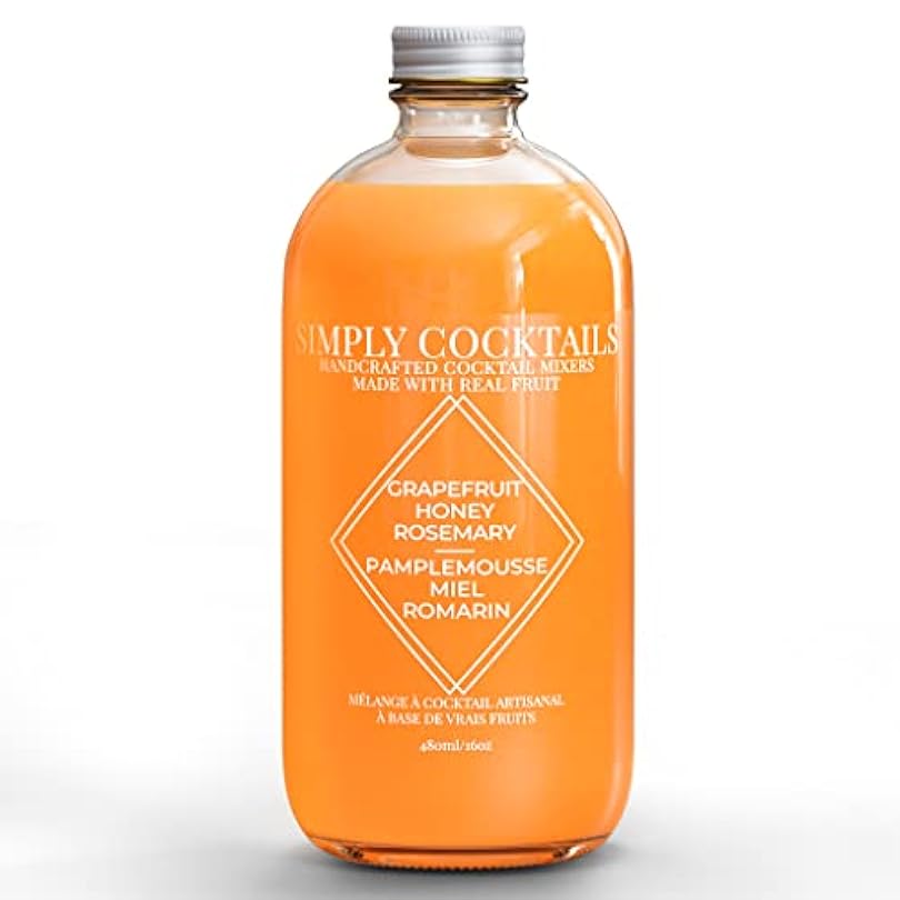 Simply Cocktails Grapefruit Honey Rosemary Cocktail Mixer. Perfect for Craft and Mocktails. Made with Premium Real Fruit Purees Fresh Citrus. Low Sugar. Alcohol Free. 16oz Pack of 1 67328523