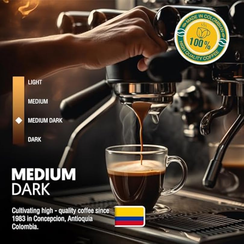 Exquisite Colombian Ground Coffee: 100% Arabica Medium Roast from Concepcion - Antioquia, 16 OZ or 454 gr Bag, Non-Instant, Rich and Flavorful Gourmet Coffee Beans 673811363