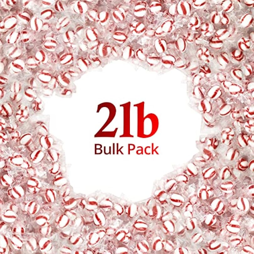 Bobs Sweet Stripes Soft Peppermint Candy, 2 Pound Individually Wrapped Mint Candy Bulk Bag, Red and White Peppermint Flavor Candies for Holidays, Parties, Easter (2lb) 700261692