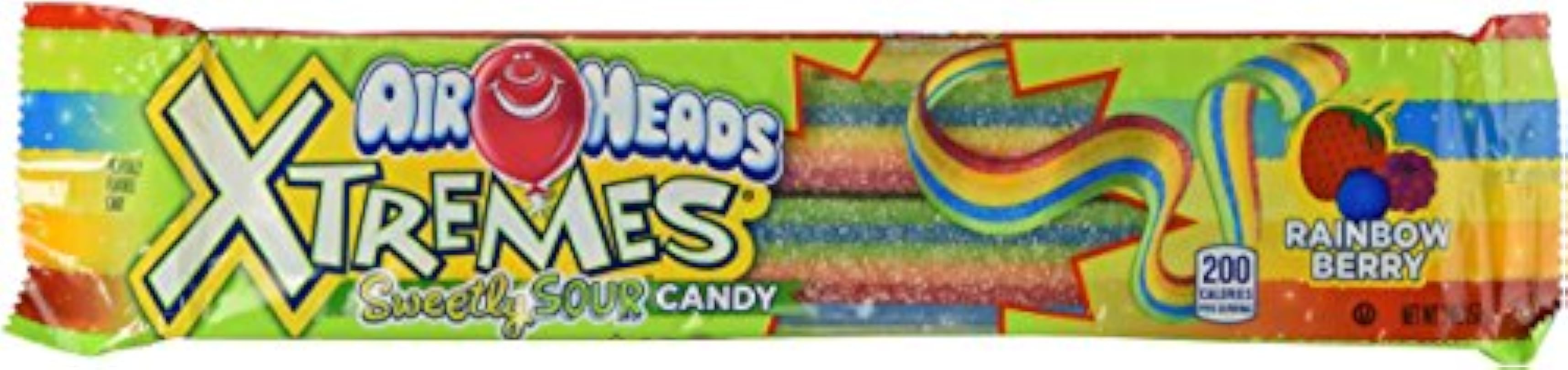 Airheads Extremes Sour Candy, Rainbow Berry, 2 Ounce (Pack of 4 Individual Packages) 705434219