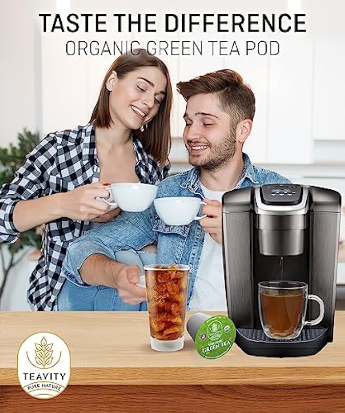 Organic Green Tea Pods for Keurig - Unsweetened Green Tea for K Cup Machines by Teavity (12 Tea Pods) 716040299