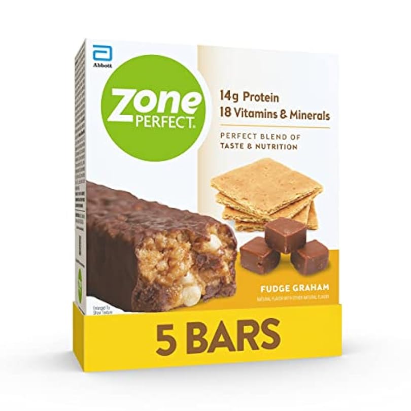 ZonePerfect Protein Bars, 14g Protein, 18 Vitamins & Minerals, Nutritious Snack Bar, Fudge Graham, 5 Bars 716357093