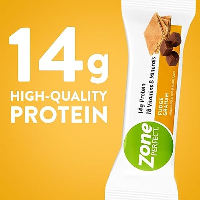 ZonePerfect Protein Bars, 14g Protein, 18 Vitamins & Minerals, Nutritious Snack Bar, Fudge Graham, 5 Bars 716357093