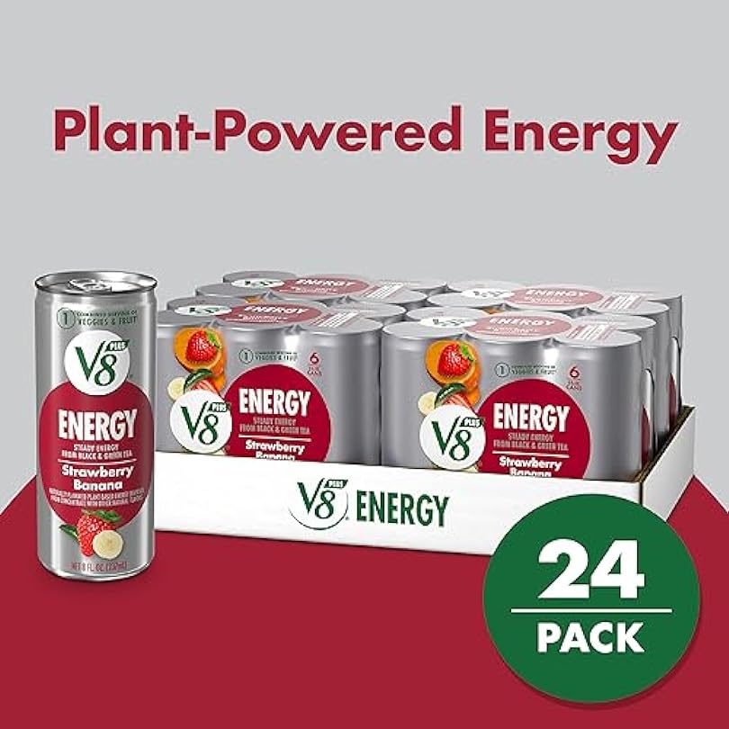 V8 +ENERGY Strawberry Banana Energy Drink, 8 fl oz Can (4 Packs of 6 Cans) 74453844