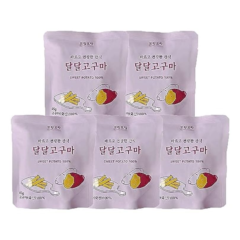 Morang Morang Korean 100% Dried Sweet Potato Chewy Stick 45g/1.58oz X 5 Pouches  746070451