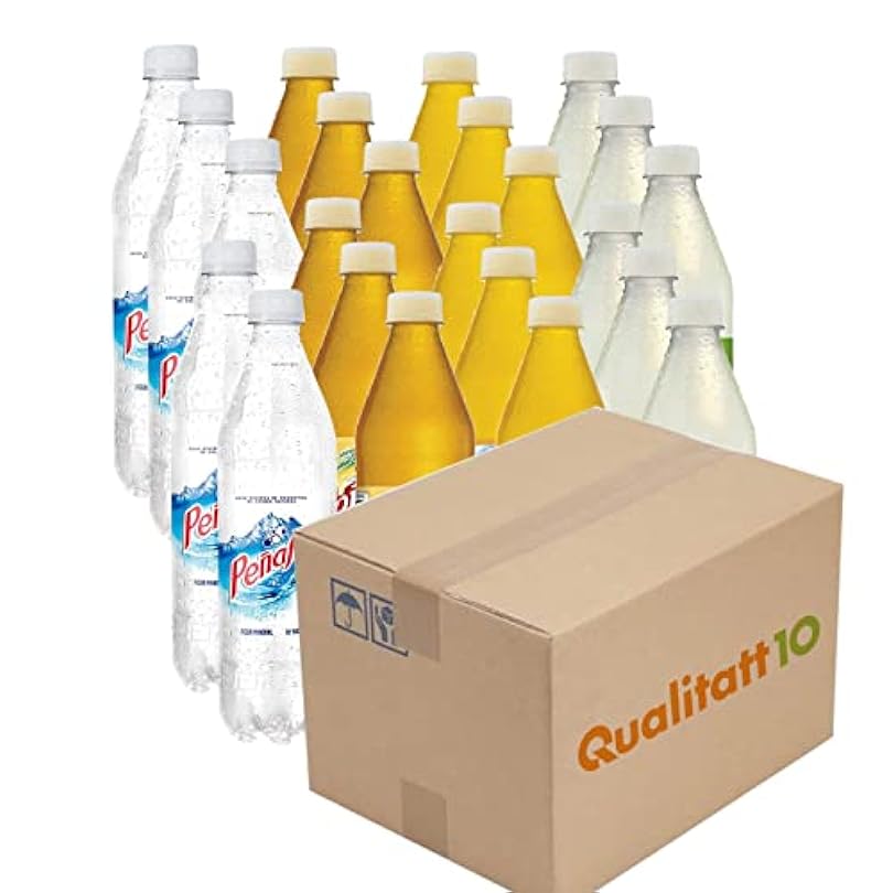 Peñafiel Apple, Orangeade, Limeade, & Mineral Sparkling Water, 20.3 oz each bottle, pack of 24 by Qualitatt 764577324