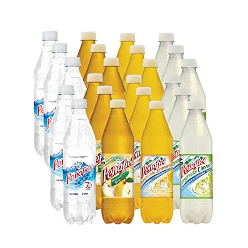 Peñafiel Apple, Orangeade, Limeade, & Mineral Sparkling Water, 20.3 oz each bottle, pack of 24 by Qualitatt 764577324